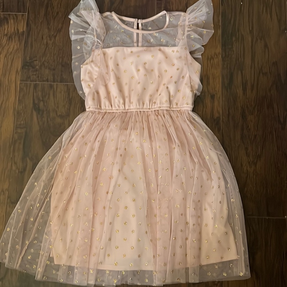 Darling Christmas dress gold polka dots